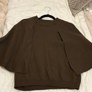 Women's Cape Sleeve Sweater - Brown